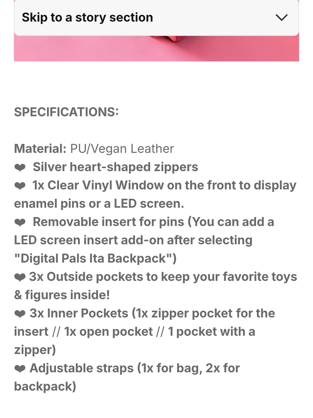 Pink Ita/LED Backpack - Picture 6 of 7